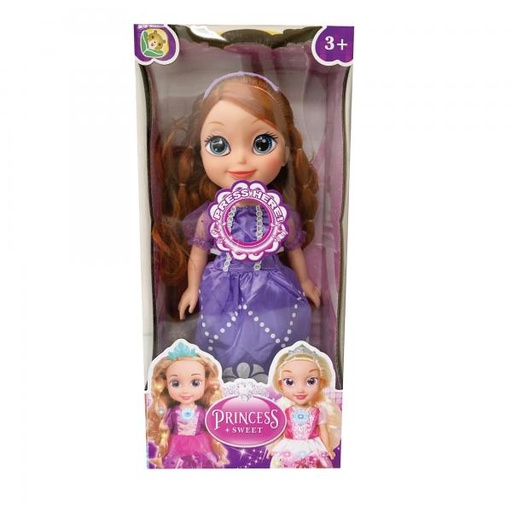[WWL848] Muñeca Dulce Princesa Pelirroja Vestido Morado 3a+(443395)