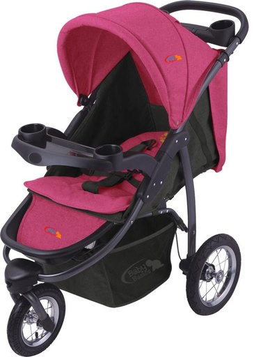[FD-J102DP] Baby Basics - Coche 3 Ruedas Inflar Cierre 1 Mano Rosado (417211)