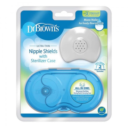[DRBF016] Dr. Browns - Pezoneras de Silicona con Estuche Esterilizador Set 2