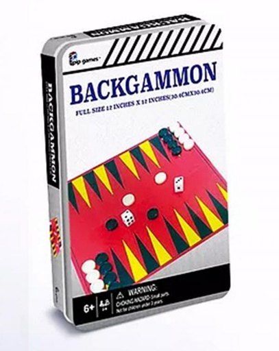 [PP823] Juego de Mesa Backgammon Caja Metálica 6a+