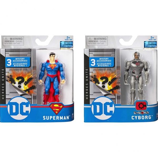 [BT6055855] Figura DC Comics 3 Accesorios Misteriosos Set de 2 Blister(SupermanCyborg) 3a+