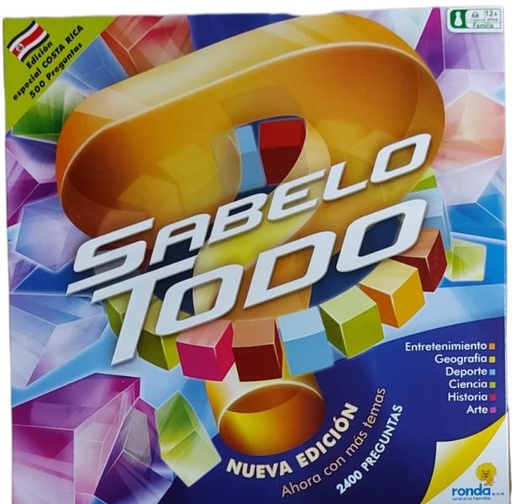 [RN50462] Juego de Mesa Familiar Sabelotodo Costa Rica Edición Especial 12a+