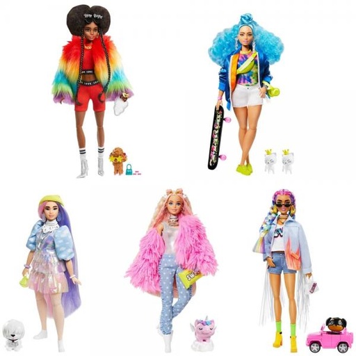 [MTGRN27] Muñeca Barbie Extra con Mascota y Accesorios con Estilo 3a+ ( Se venden por separado )