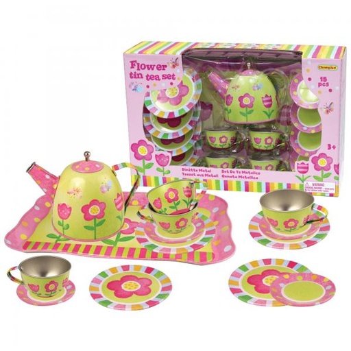 [CM41244] Juego de Té Metalico de Flores 15pzs 3a+
