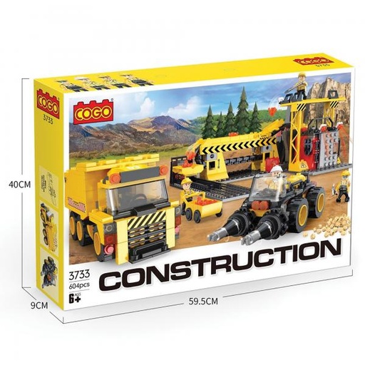 [CO3733] Juego de Vehículos de Construcción Armable 604pzs 6a+