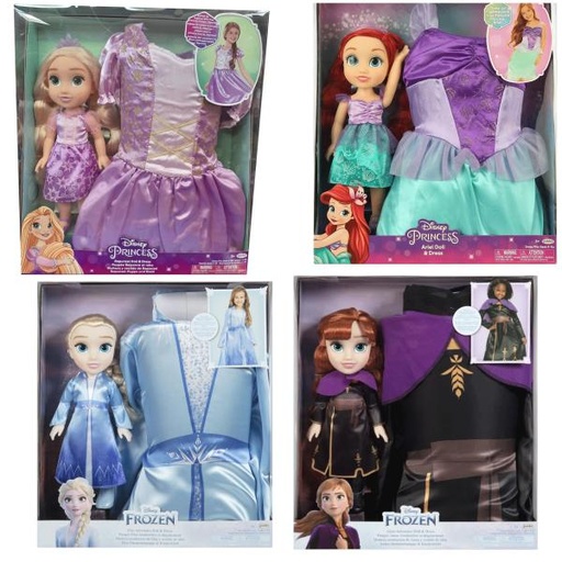 [JP217734] Muñeca y Vestido Princesa Disney Talla 4-6x Surt/3 3a+ (212464,217751 217744,22193) )