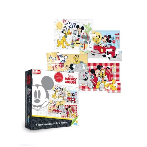 [RN12241] Rompecabezas Mickey Mouse Set/4 9pzs 5a+