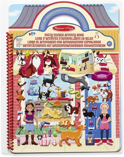[MD19429] Libro de Actividades con Stickers Esponjosos El Mundo de las Mascotas 4a+