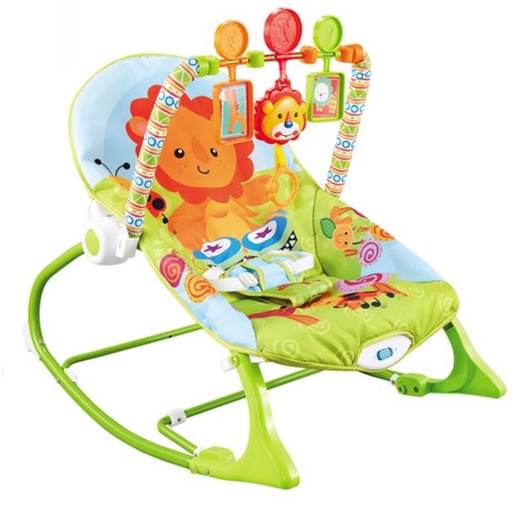 [AL46666] Baby Basics Silla Mecedora Vibradora Musical León 18kg Max 0m+ (69819)