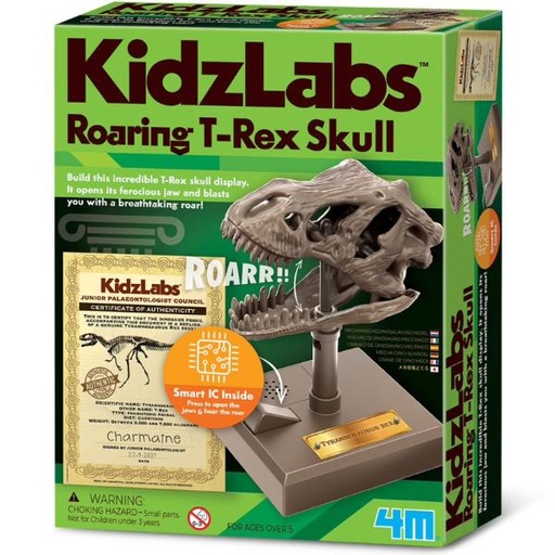 [4M3399] KidzLabs Cráneo TRex Mecánico 5a+