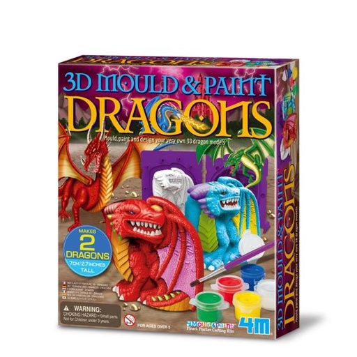[4M4783] Dragones 3D Moldea y Pinta 5a+