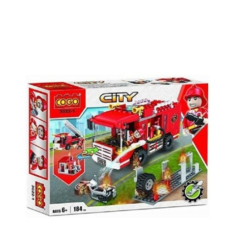 [CO30221] City Camión de Bomberos 2en1 184pzs 6a+