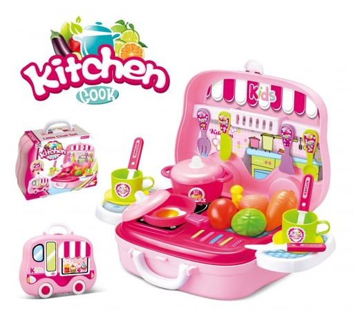 [XG008915A] Juego d/Cocina Pequeña Chef con Accesorios en Estuche de Viaje 3a+