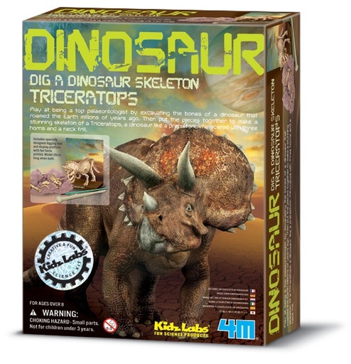 [4M3228] KidzlLabs Cava y Arma Tu Fósil de Triceratops 8a+