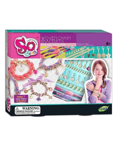[TA08222] Pulseras Tejidas Oro Rosa 5a+