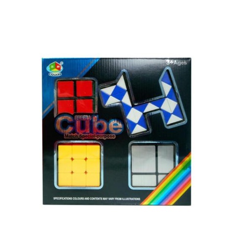 [WWFX7864] Cubos Mágico Set/4 C/Caja 3a+(433679)