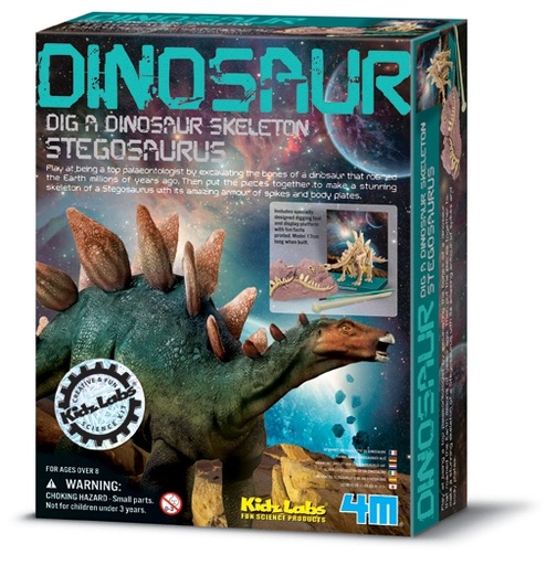 [4M3229] KidzLabs Cava y Arma Tu Fósil de Stegosaurus 8a+