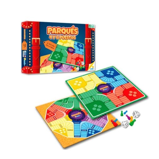 [RN051048] Juego de Mesa Parqués 4y 6 Puestos 6a+
