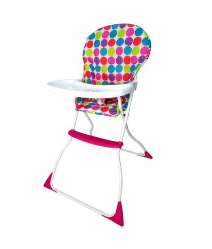 [FDAH519PC] Baby Basics Silla Alta para Comer Rosada Círculos 736m 15Kg Max(34485)