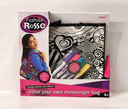 [WWJX20014] Bolso Mensajero para Colorear Fashion Rose 6a+ (438704)